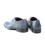 Сини официални мъжки обувки, естествена кожа - официални обувки за целогодишно ползване N 100018156